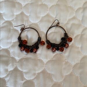 Elegant Beaded Hoop Earrings